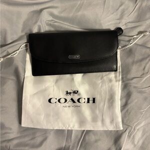 Coach Black Saffiano Leather Slim Wallet